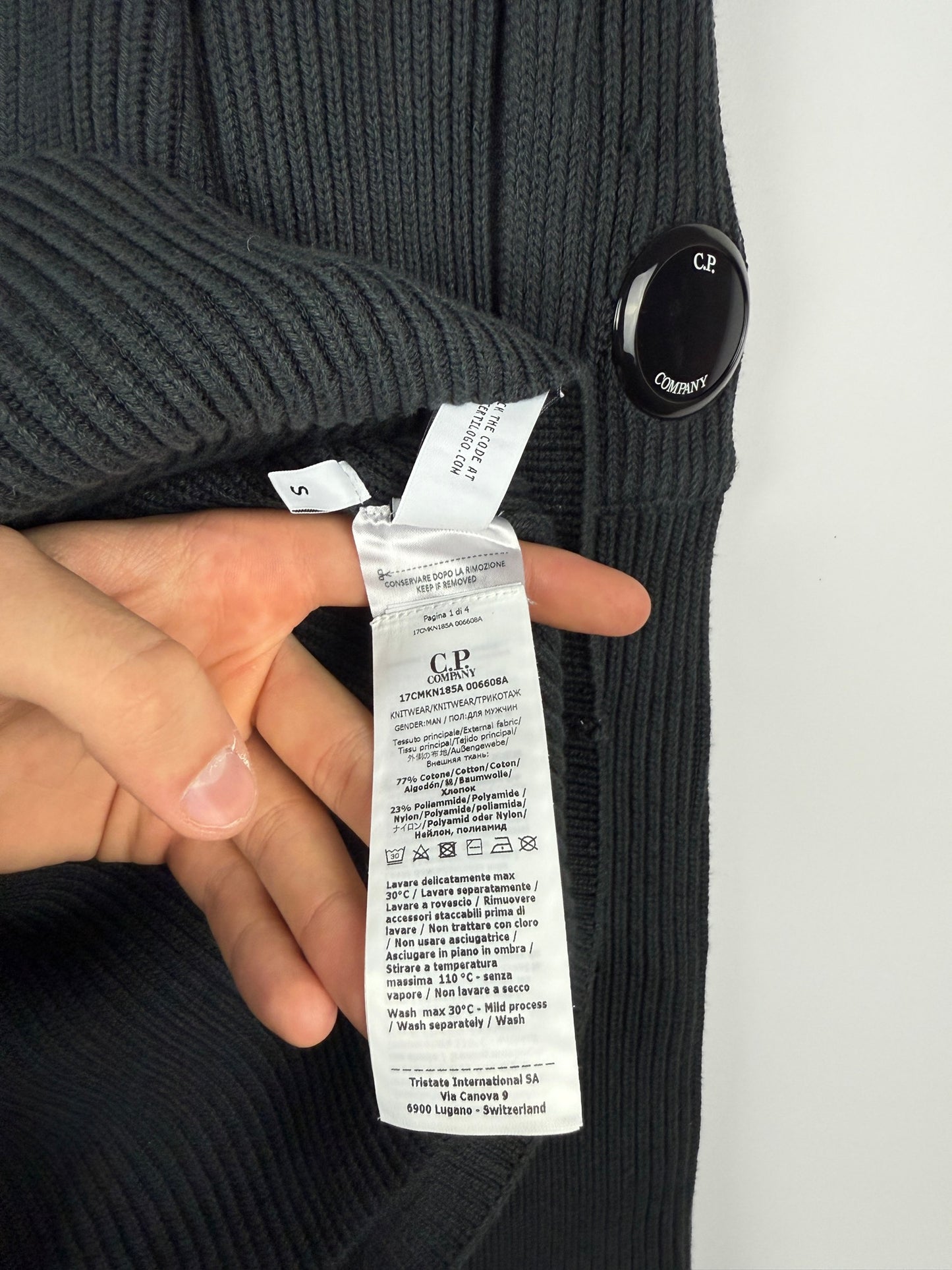 Maglione nero a mezza zip C.P. Company - Taglia S