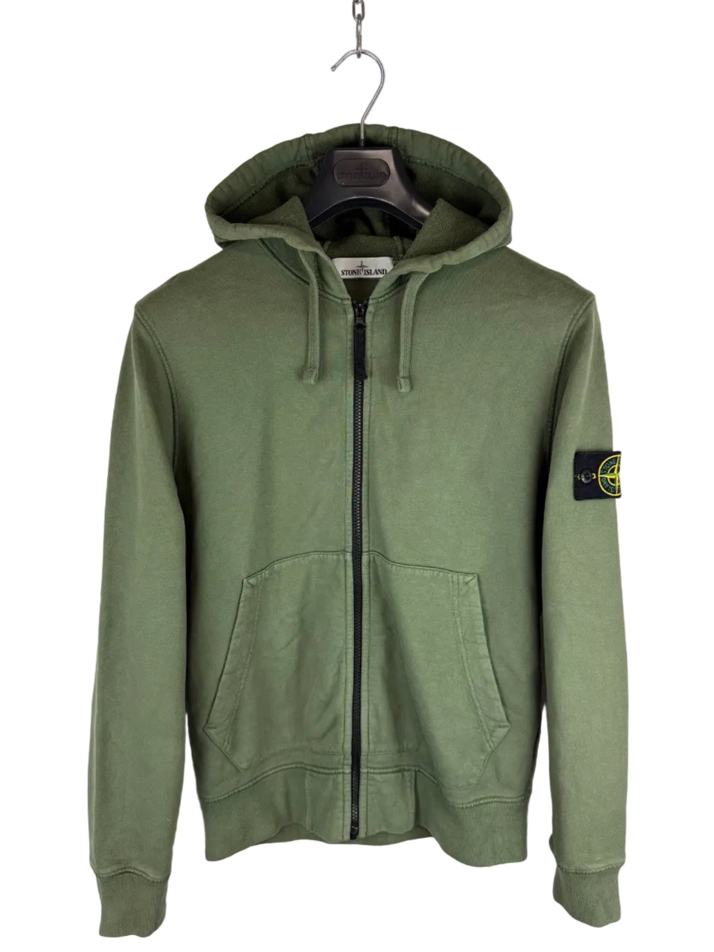 Felpa verde con zip e cappuccio Stone Island - Taglia S