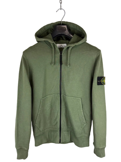 Felpa verde con zip e cappuccio Stone Island - Taglia S