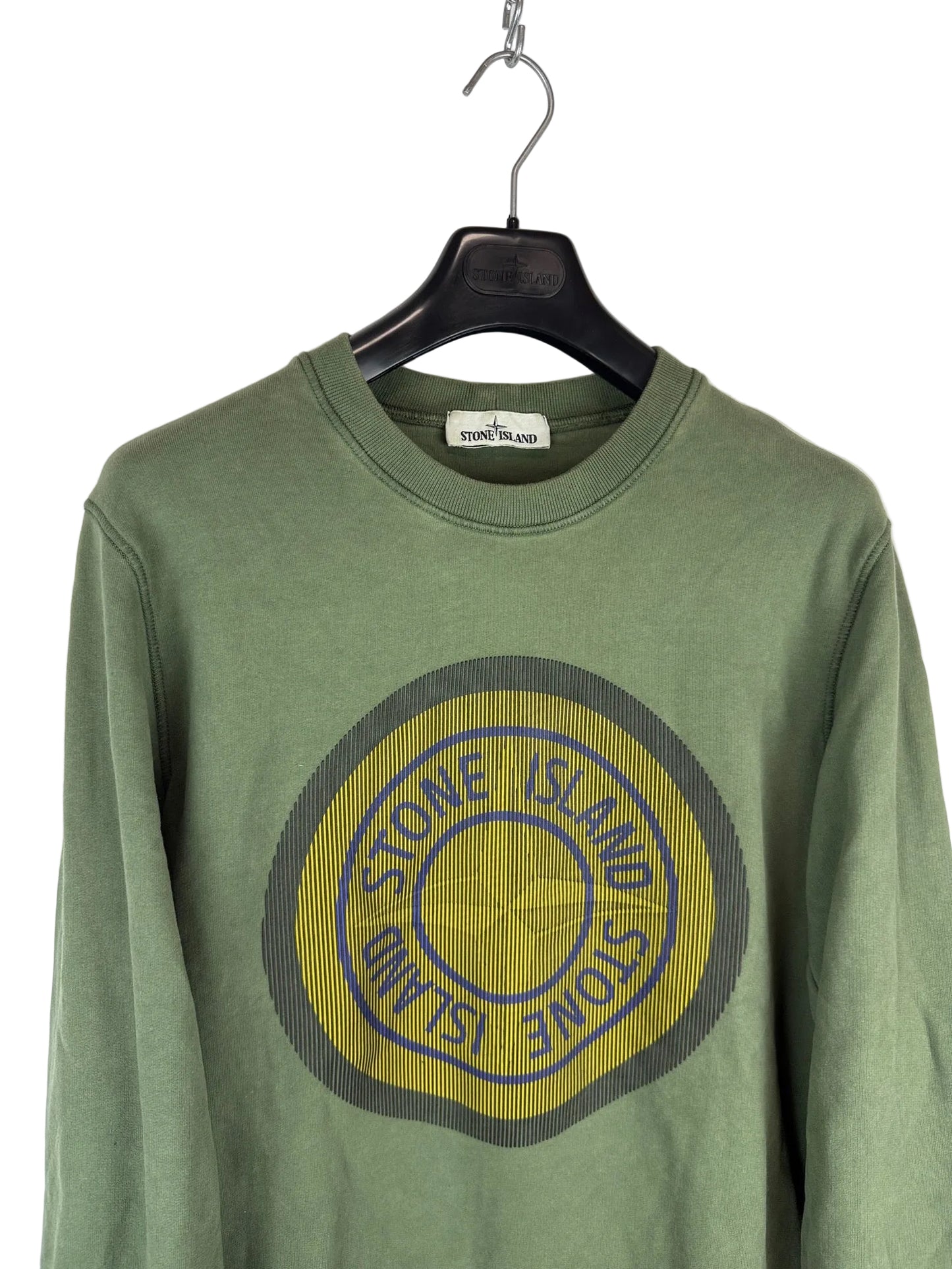 Felpa con logo in gomma 3D verde Stone Island - Taglia M