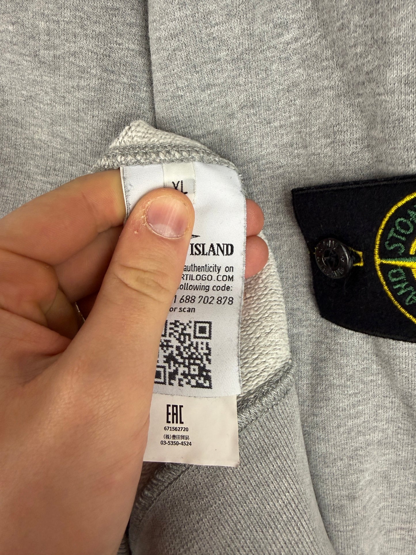 Felpa grigia Stone Island - Taglia XL