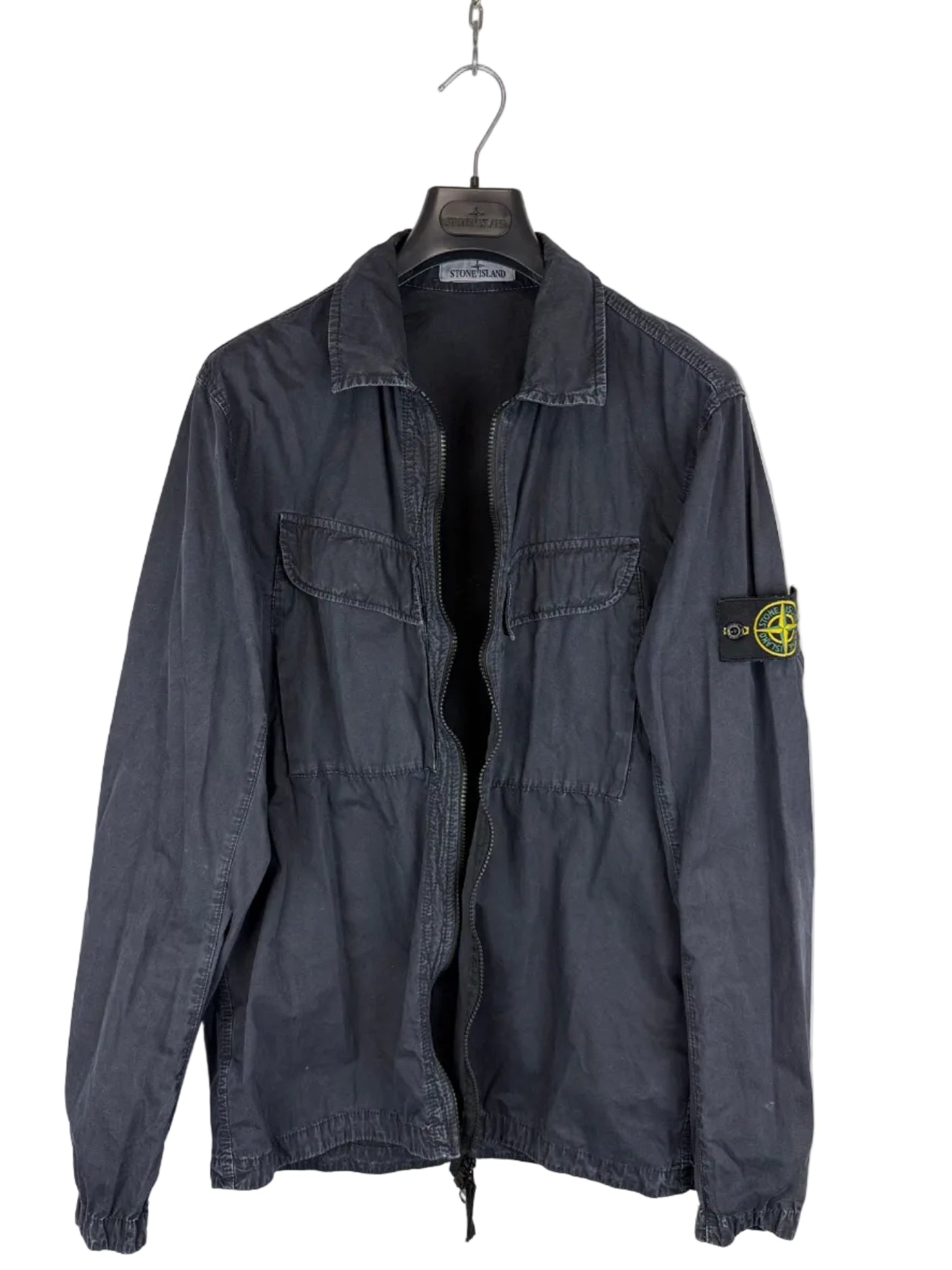 Overshirt blu navy con chiusura a zip Stone Island - Taglia L
