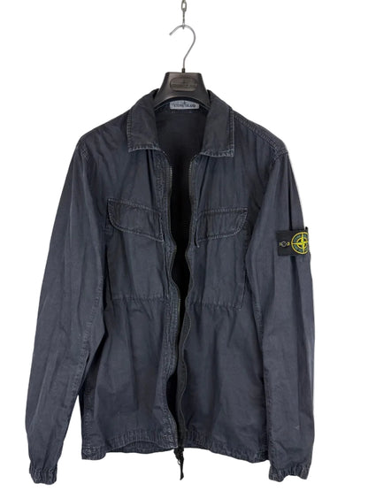 Overshirt blu navy con chiusura a zip Stone Island - Taglia L