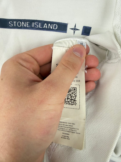 Felpa bianca con cappuccio Stone Island - Taglia M