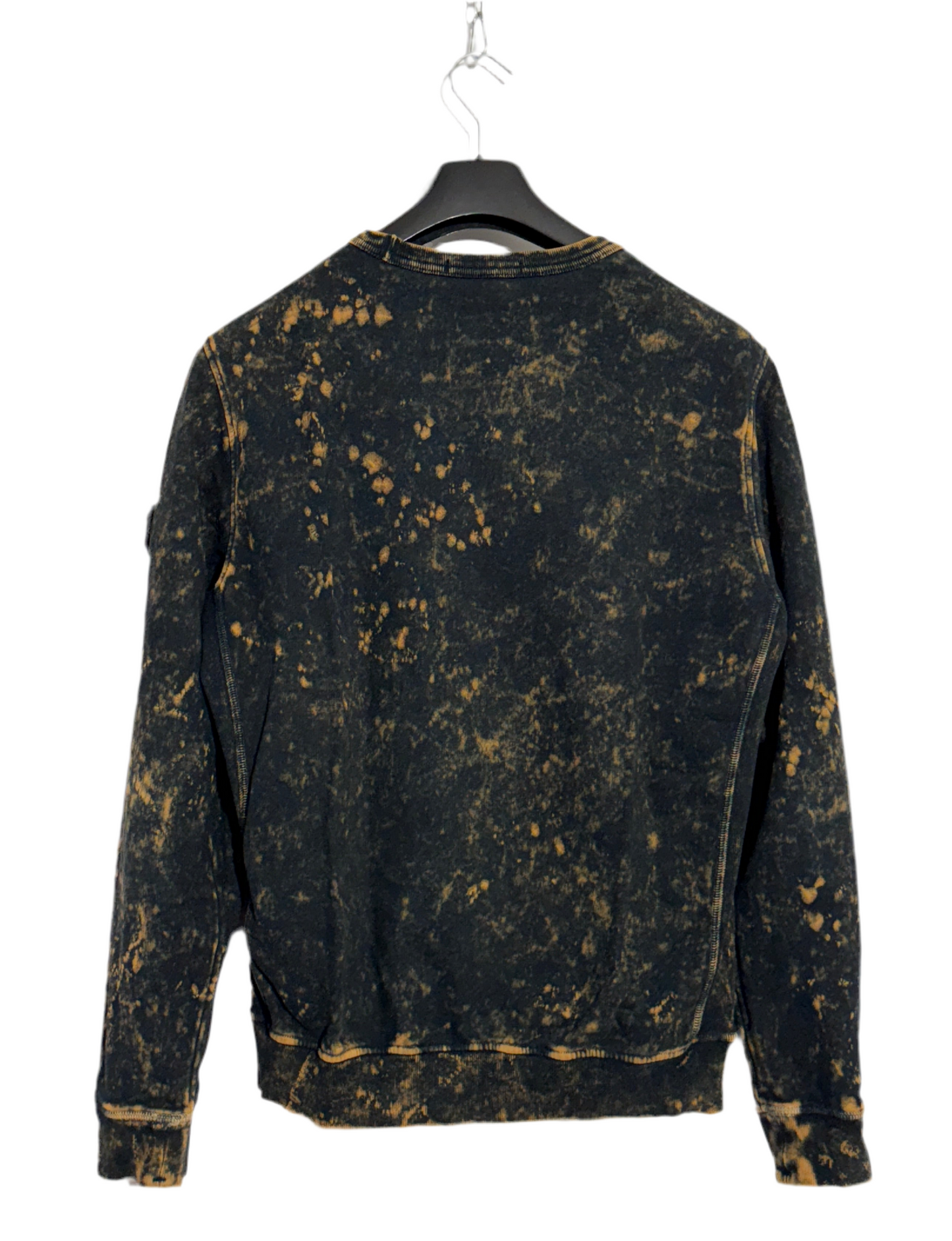 Felpa Stone Island nera e arancione con trattamento Off-Dye OVD - Taglia M