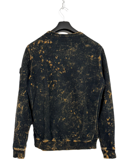 Felpa Stone Island nera e arancione con trattamento Off-Dye OVD - Taglia M