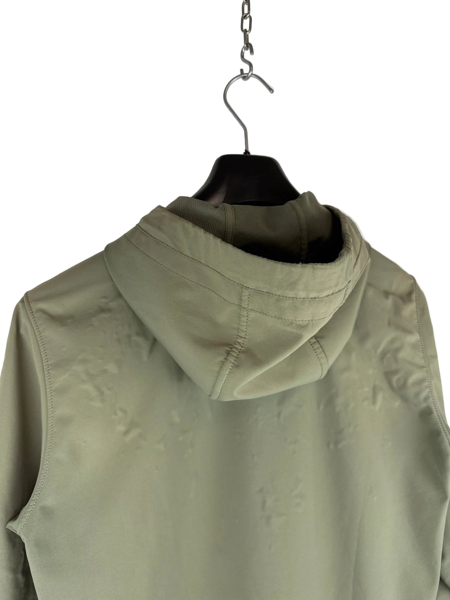 Giacca Light Soft Shell-R verde con zip e cappuccio Stone Island - Taglia M