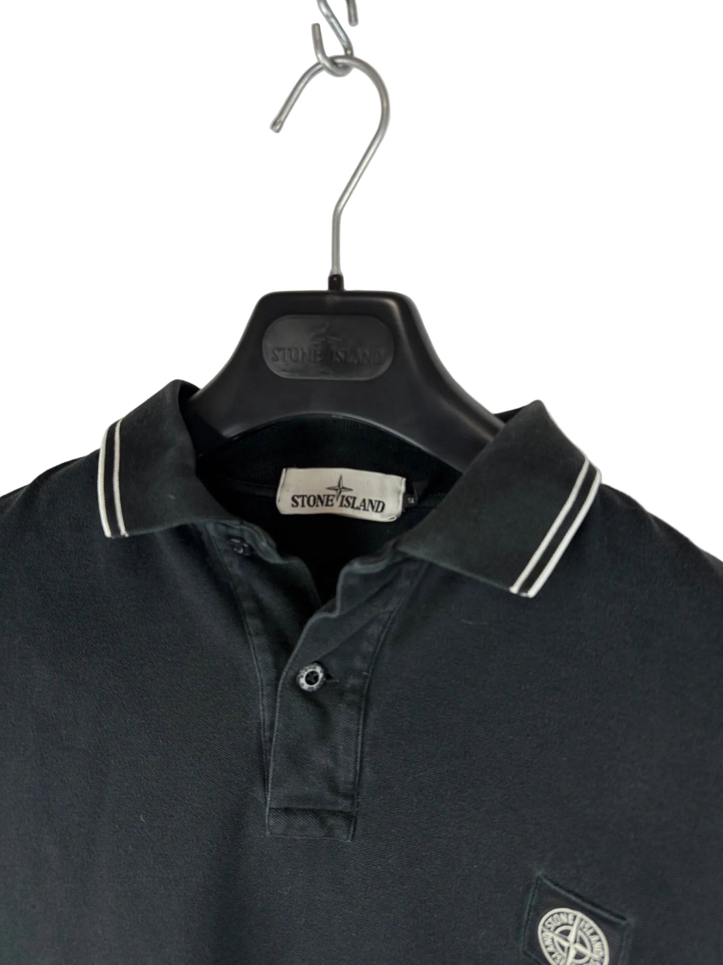 Polo nera a maniche lunghe Stone Island - Taglia XL