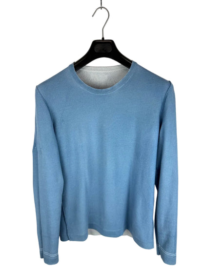 Maglione reversibile azzurro Hand Sprayed Reverse Colour Stone Island - Taglia L
