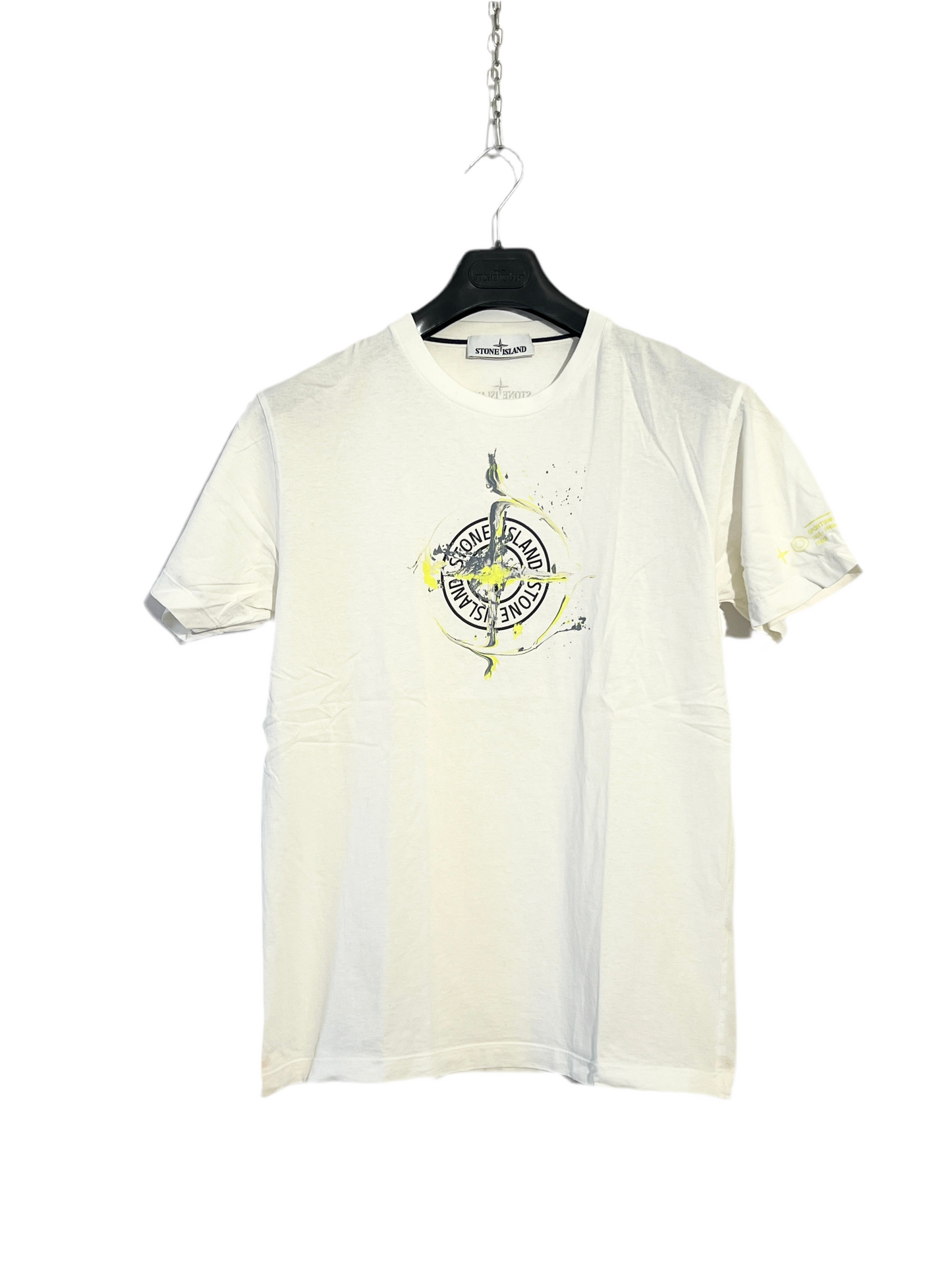 T-shirt bianca con stampa Stone Island - Taglia L