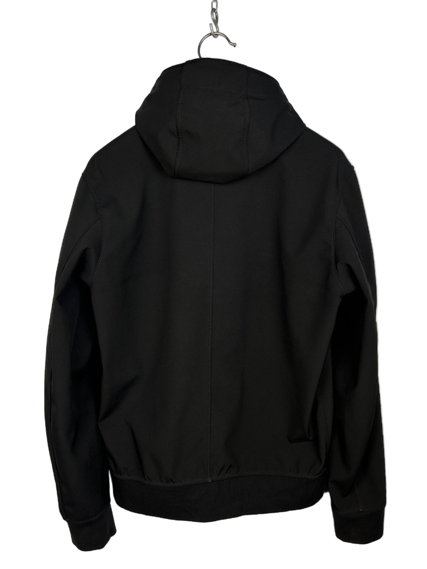 Giacca Light Soft Shell-R nero con zip e cappuccio Stone Island - Taglia M