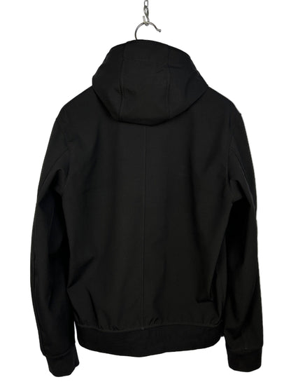 Giacca Light Soft Shell-R nero con zip e cappuccio Stone Island - Taglia M