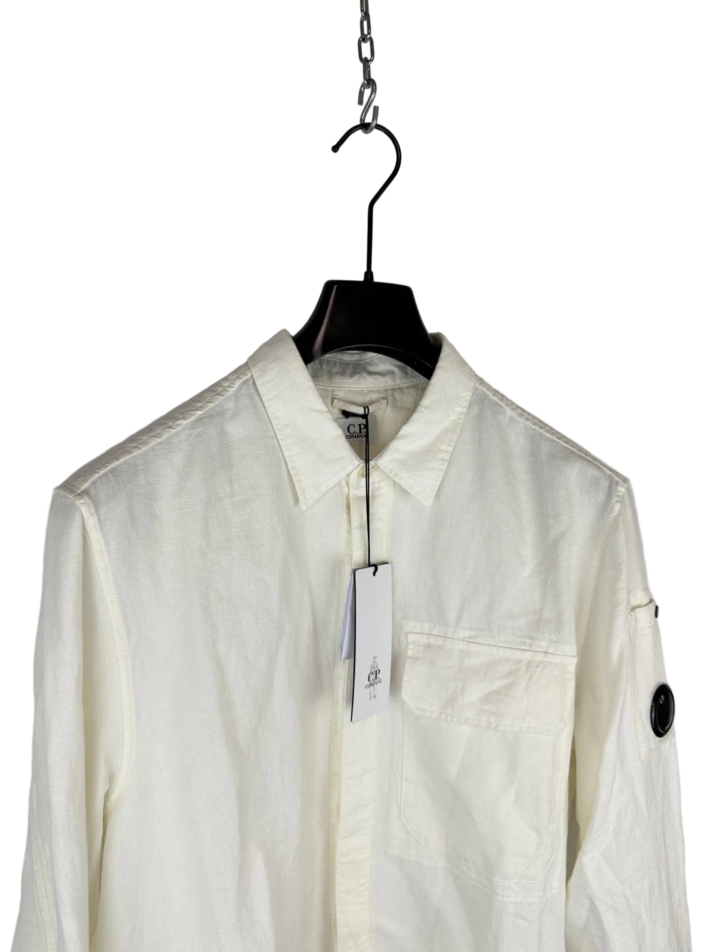 Overshirt bianca con chiusura a zip C.P. Company (nuova con cartellino) - Taglia L