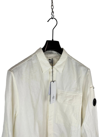 Overshirt bianca con chiusura a zip C.P. Company (nuova con cartellino) - Taglia L
