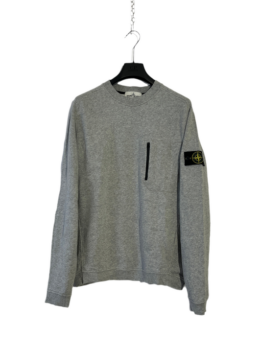 Maglione grigio con taschino sul petto Stone Island - Taglia L