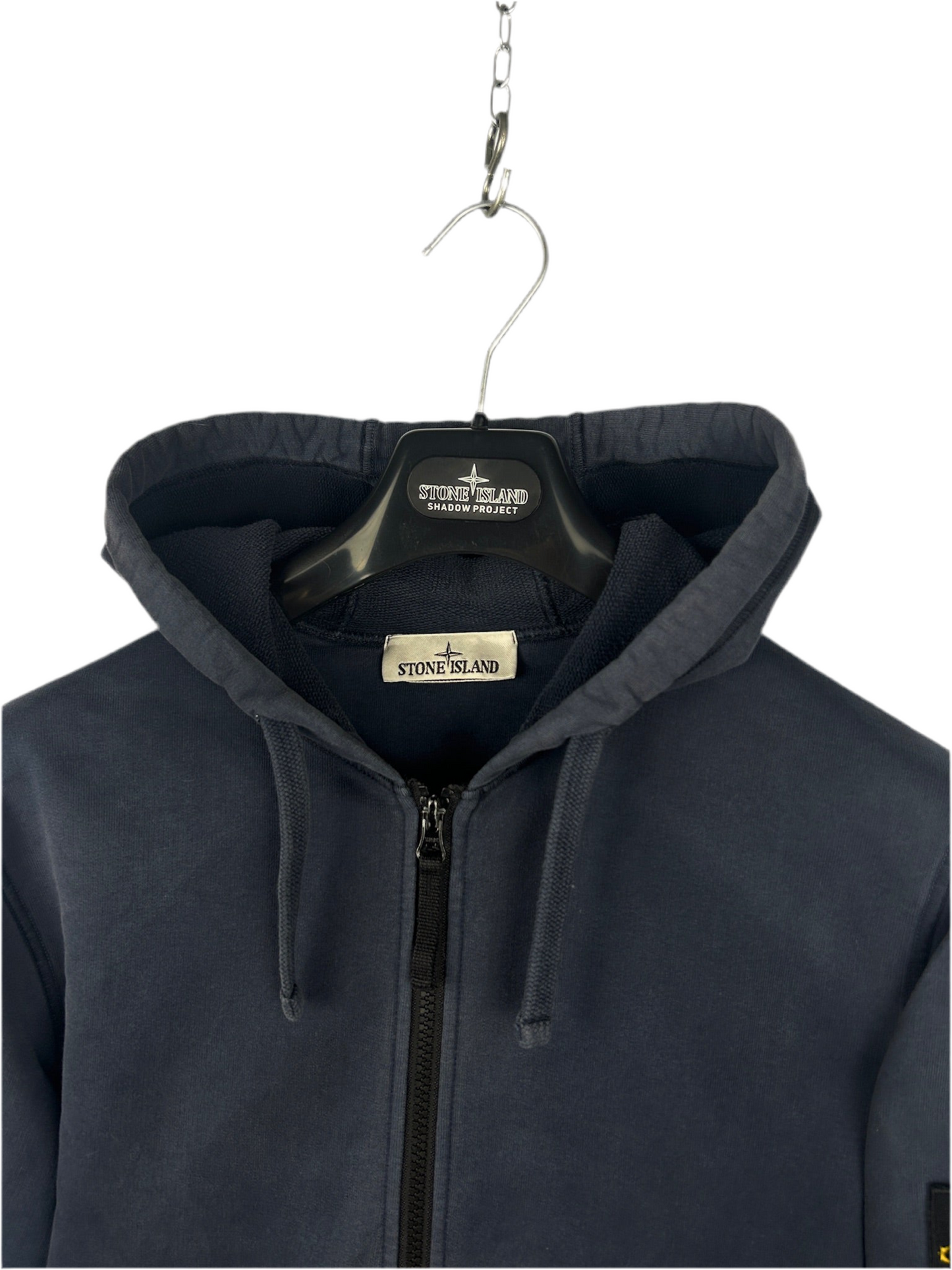 Felpa blu navy con zip e cappuccio Stone Island - Taglia S