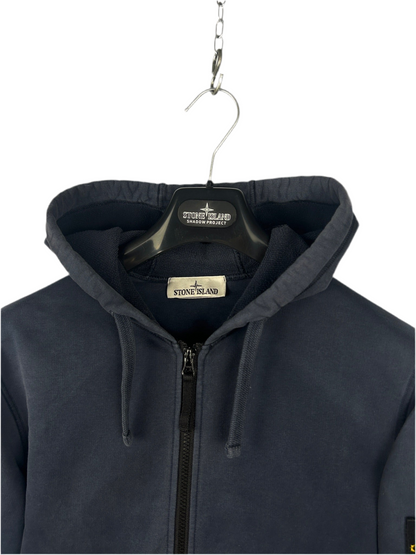 Felpa blu navy con zip e cappuccio Stone Island - Taglia S