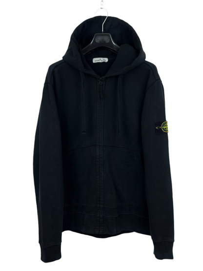 Felpa nera con zip e cappuccio Stone Island - Taglia XXL