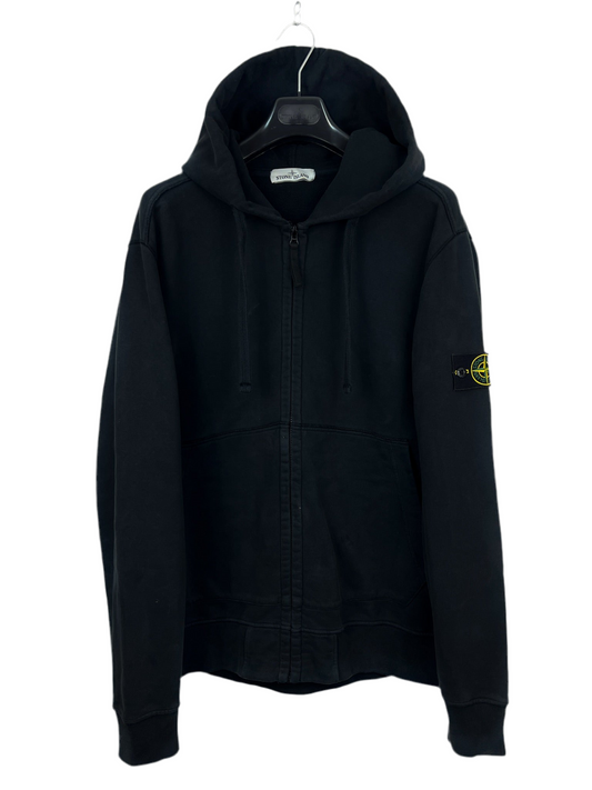 Felpa nera con zip e cappuccio Stone Island - Taglia XXL