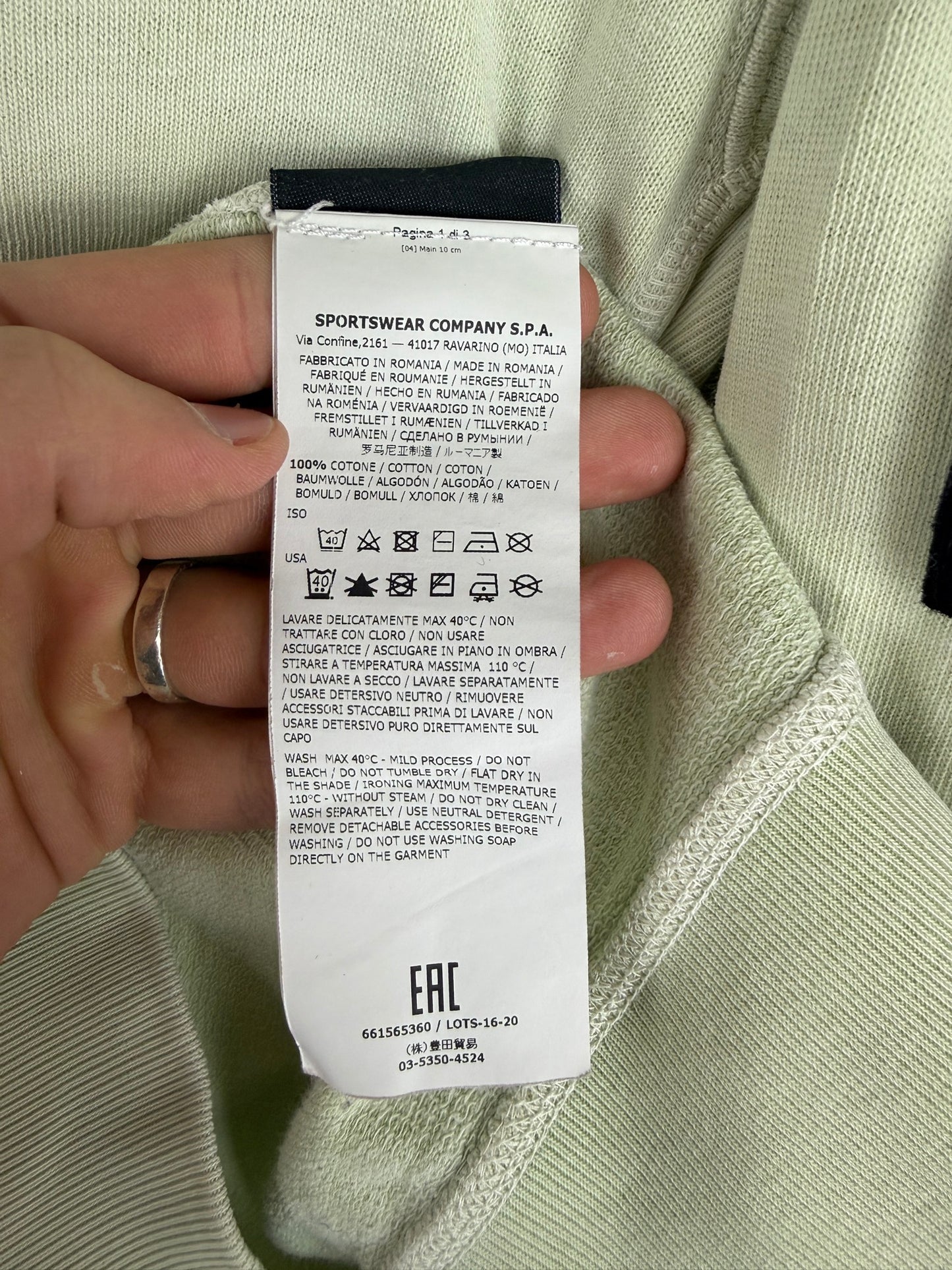 Felpa verde salvia Stone Island - Taglia S