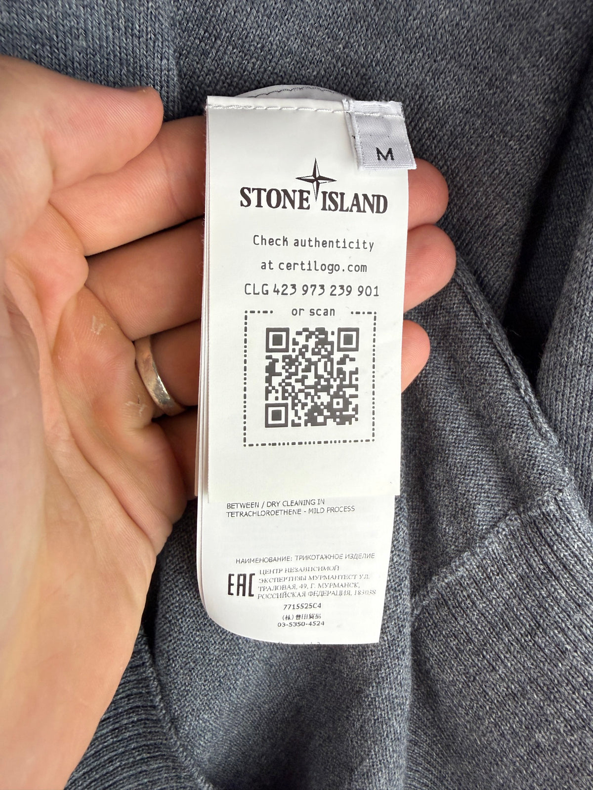 Maglione dolcevita grigio in 100% lana Stone Island - Taglia M