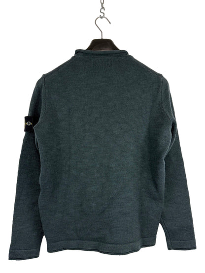 Maglione verde petrolio con taschino in lana Stone Island - Taglia S