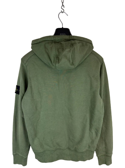 Felpa verde con zip e cappuccio Stone Island - Taglia S