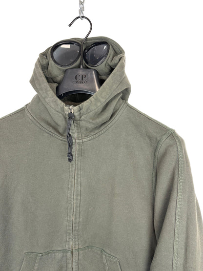Felpa Goggle grigia con zip e cappuccio C.P. Company - Taglia M