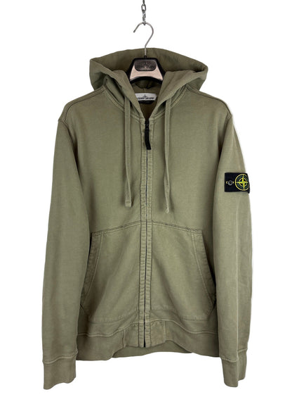 Felpa verde kaki con zip e cappuccio Stone Island - Taglia XL