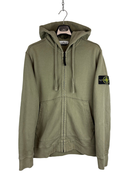 Felpa verde kaki con zip e cappuccio Stone Island - Taglia XL