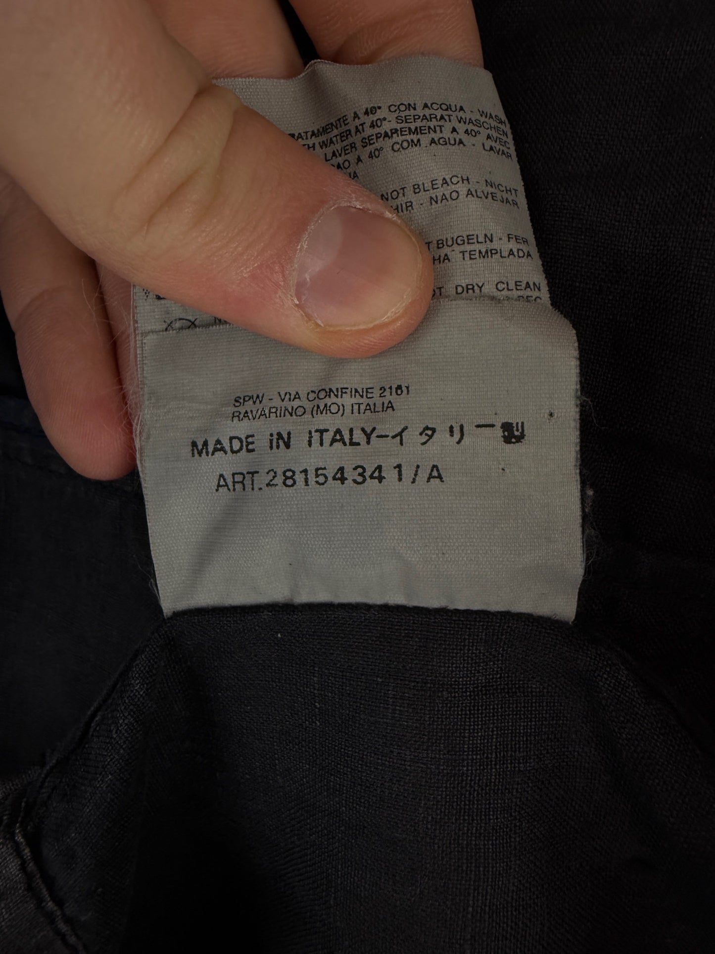 Giacca Vintage grigia in lino con chiusura a bottoni Stone Island - Taglia XL