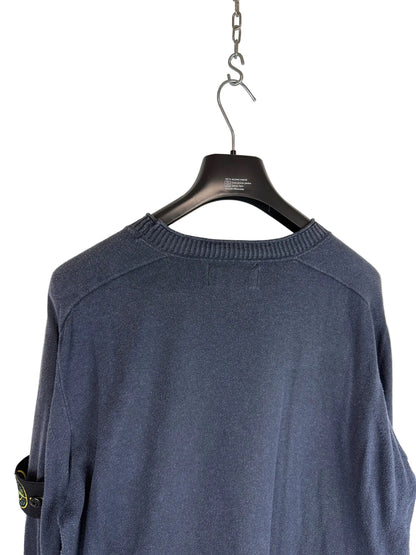 Maglione blu navy con strisce sui polsini Stone Island - Taglia XL
