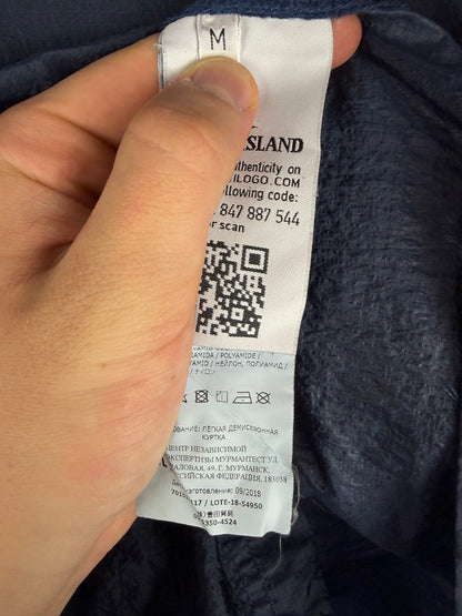 Overshirt ripstop blu in nylon metal con chiusura a zip Stone Island - Taglia M