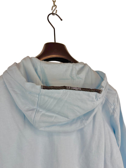 Felpa con zip e cappuccio azzurra C.P. Company (nuova con cartellino) - Taglia M