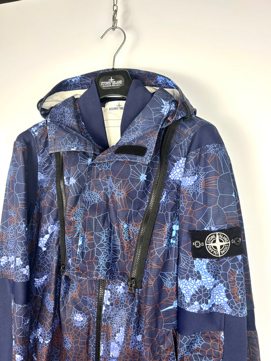 Giacca con cappuccio blu Stone Island Printed Heat Reactive Thermosensitive Fabric - Taglia L