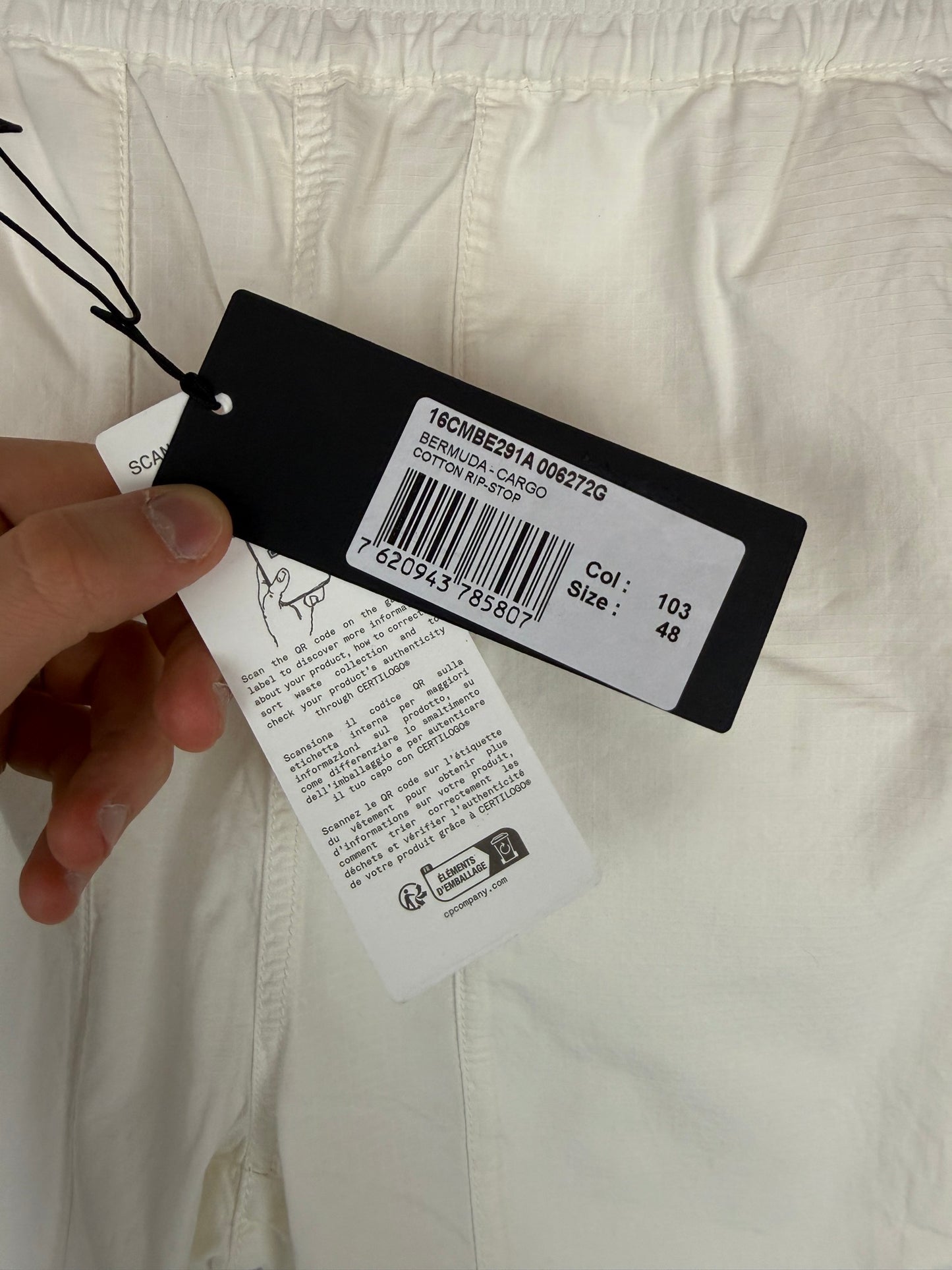 Pantaloncini bianchi C.P. Company (nuovi con cartellino) - Taglia W32