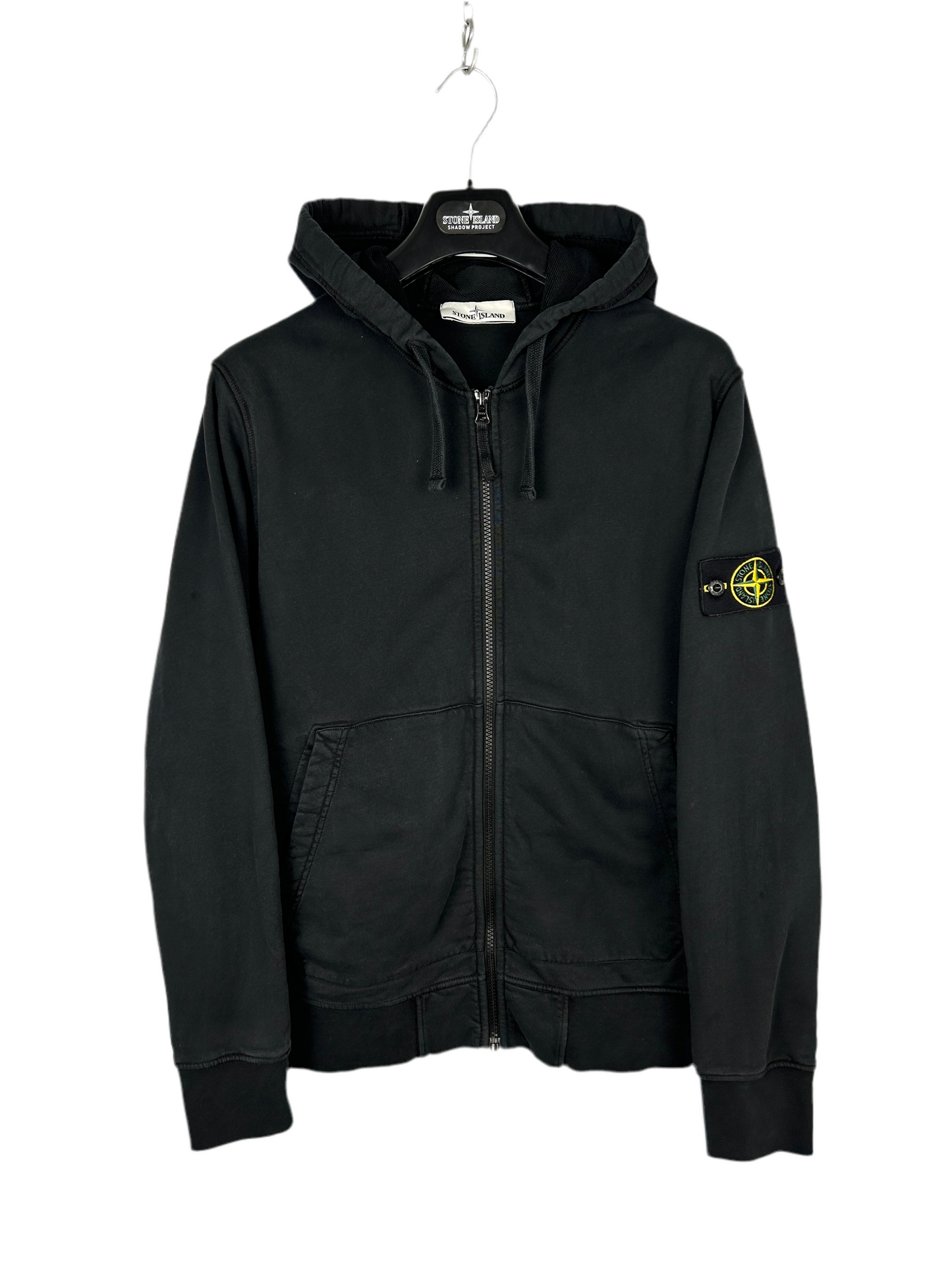 Felpa nera con zip e cappuccio Stone Island - Taglia M
