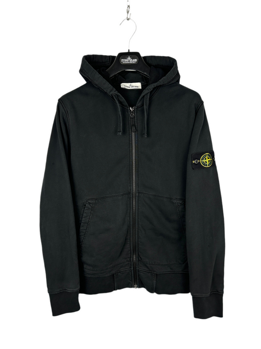 Felpa nera con zip e cappuccio Stone Island - Taglia M
