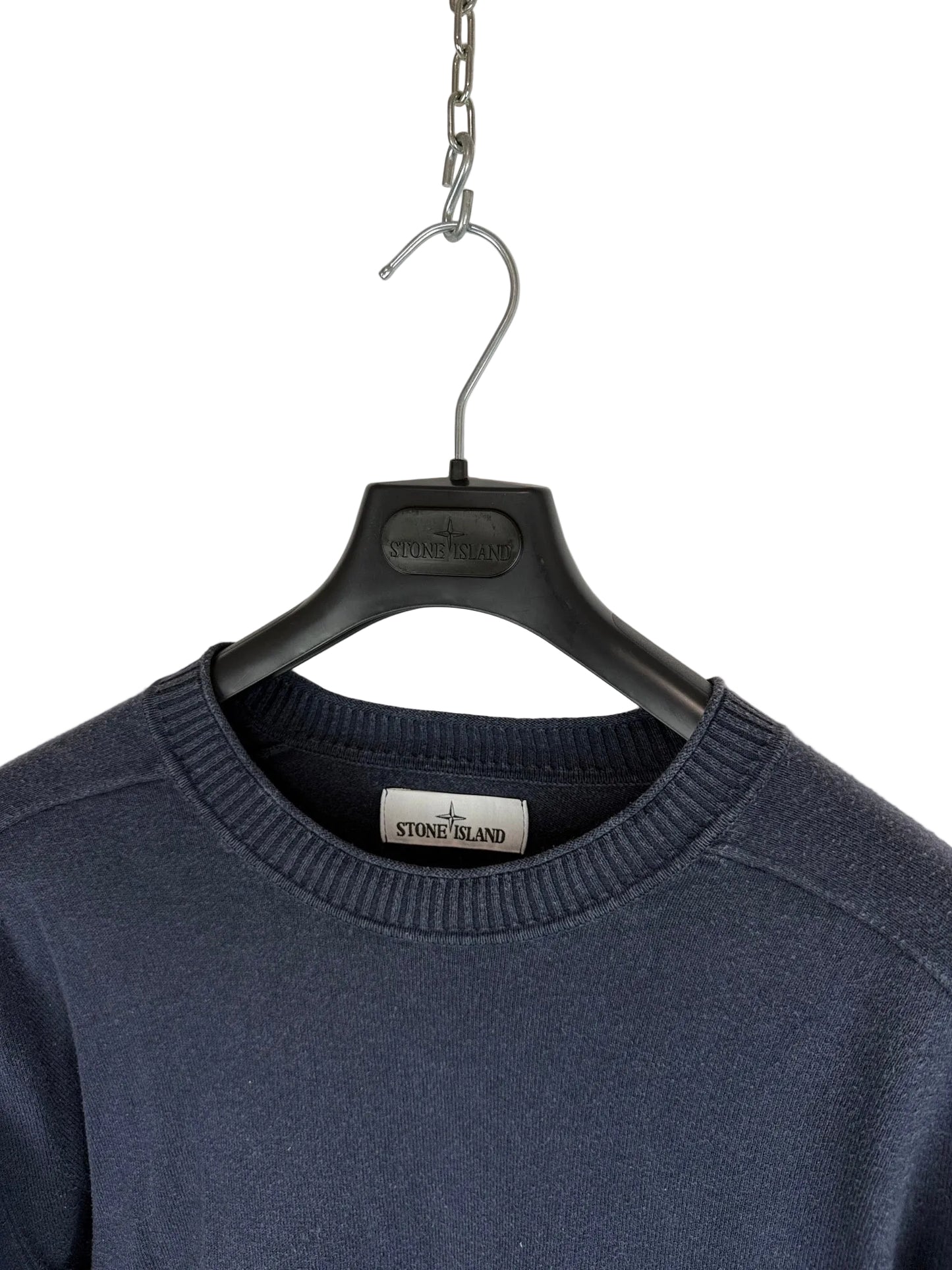 Maglione blu navy con strisce sui polsini Stone Island - Taglia XL