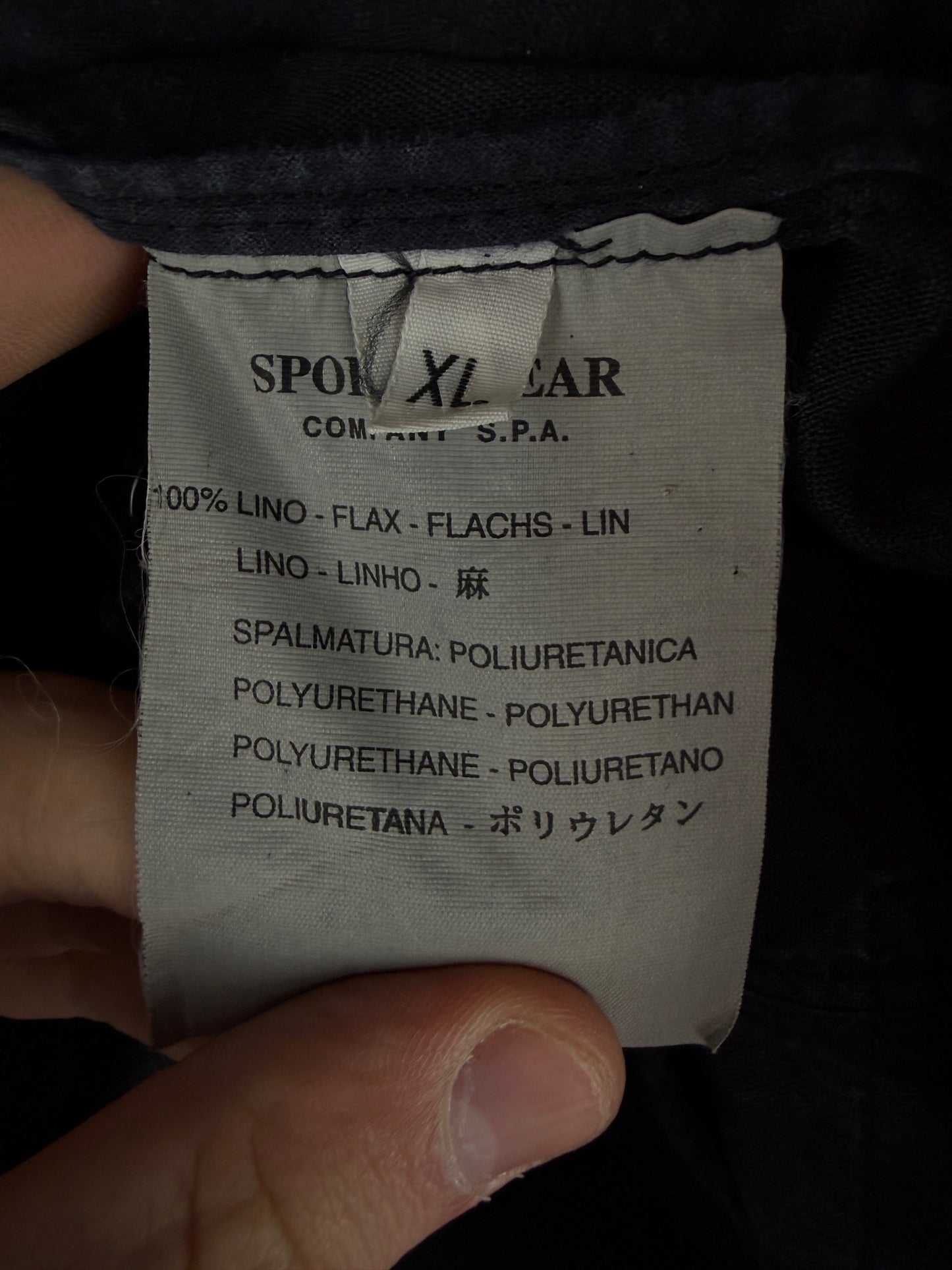 Giacca Vintage grigia in lino con chiusura a bottoni Stone Island - Taglia XL