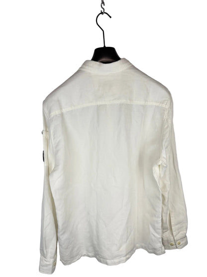 Overshirt bianca con chiusura a zip C.P. Company (nuova con cartellino) - Taglia L