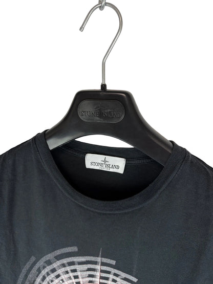 Black Stone Island Print T-Shirt - Junior Size (14 Years, 170cm)