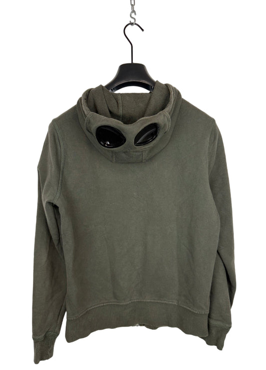 Felpa Goggle grigia con zip e cappuccio C.P. Company - Taglia M