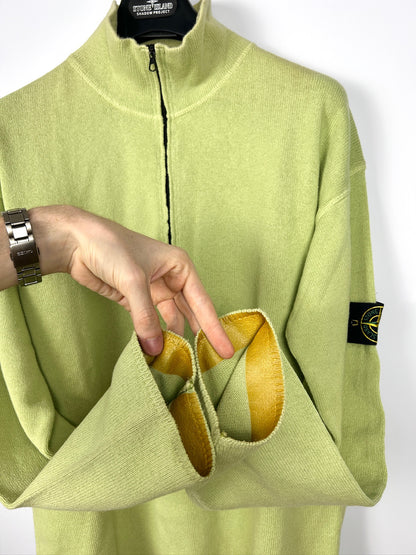 Maglione Vintage verde con zip Stone Island - Taglia XL