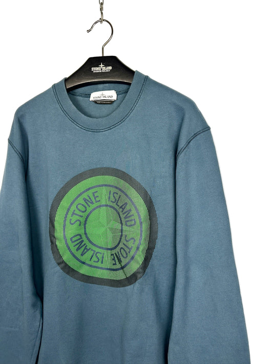 Felpa con logo in gomma 3D blu Stone Island - Taglia XXL