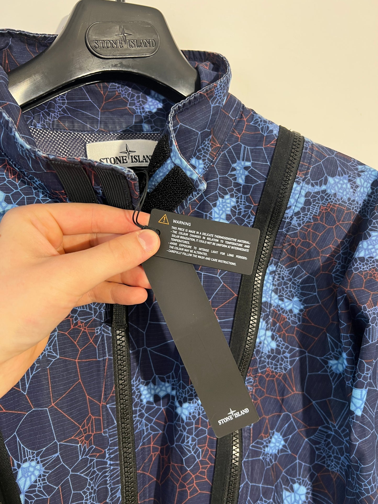 Giacca blu Stone Island Printed Heat Reactive Thermosensitive Fabric (nuova con cartellino) - Taglia L
