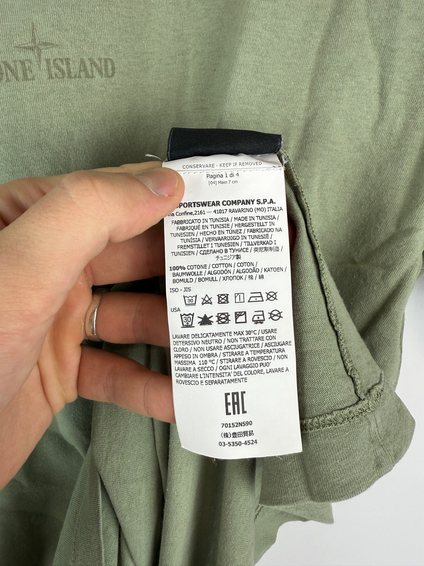 T-shirt verde reflective Stone Island - Taglia S