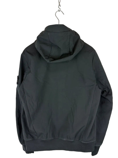 Giacca Soft Shell-R nera con zip e cappuccio Stone Island - Taglia L