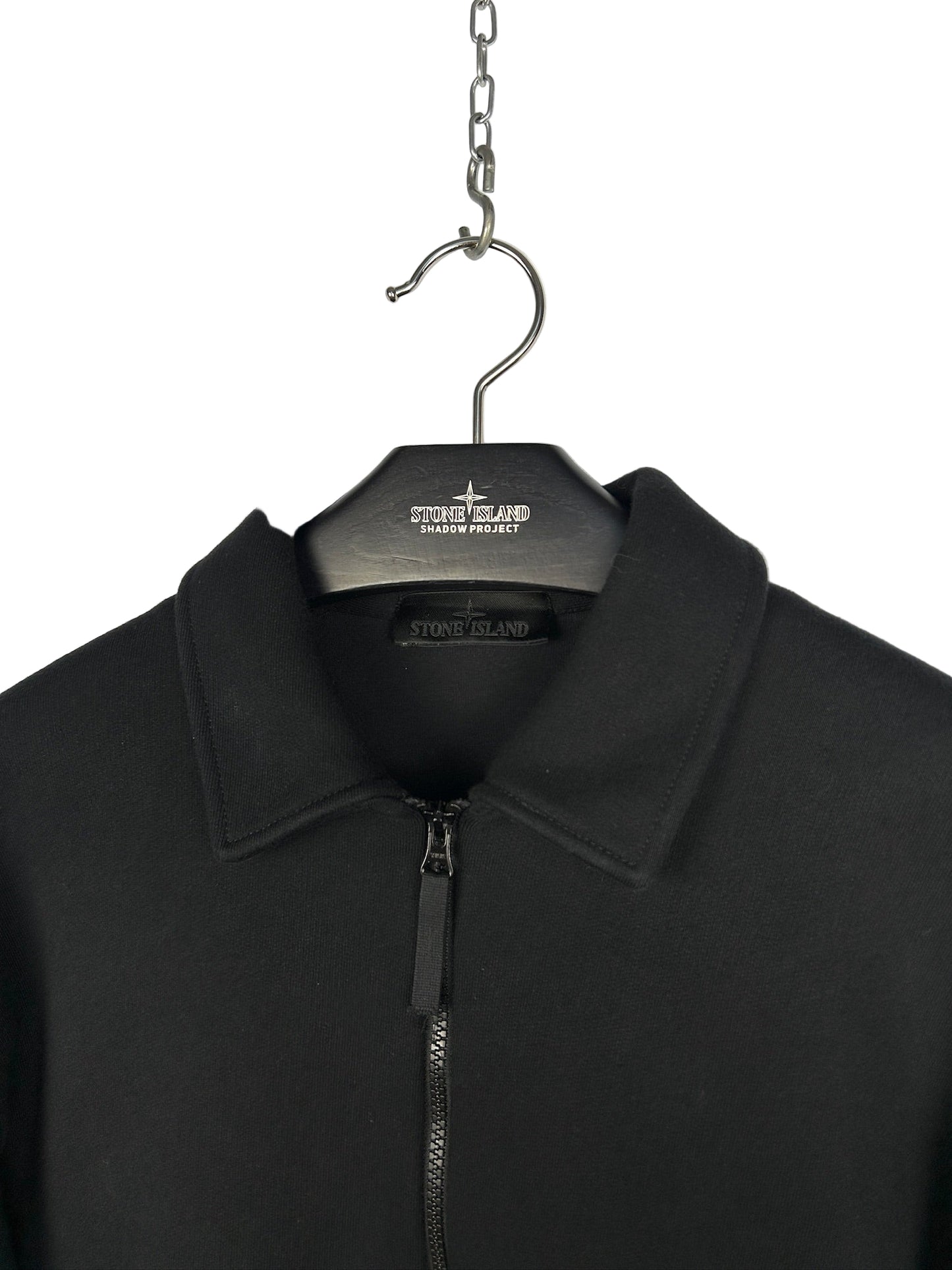 Overshirt Ghost nera con chiusura a zip Stone Island - Taglia L