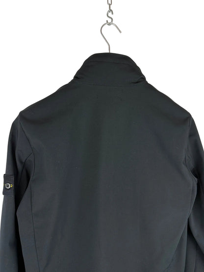 Giacca Soft Shell-R nera con zip e cappuccio Stone Island - Taglia M